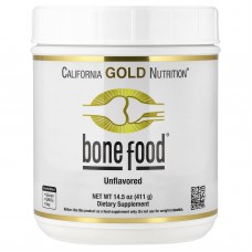 California Gold Nutrition, Bone Food із пептидами колагену, гіалуроновою кислотою, вітамінами й мікроелементами, без ароматизаторів, 411 г (14,5 унції